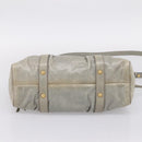 Miu Miu Hand Bag Leather 2way Gray Gold Auth 167739M-5