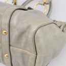 Miu Miu Hand Bag Leather 2way Gray Gold Auth 167739M-16
