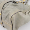 Miu Miu Hand Bag Leather 2way Gray Gold Auth 167739M-18