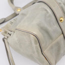 Miu Miu Hand Bag Leather 2way Gray Gold Auth 167739M-19