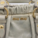 Miu Miu Hand Bag Leather 2way Gray Gold Auth 167739M-20