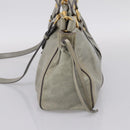 Miu Miu Hand Bag Leather 2way Gray Gold Auth 167739M-4