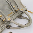 Miu Miu Hand Bag Leather 2way Gray Gold Auth 167739M-7
