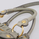 Miu Miu Hand Bag Leather 2way Gray Gold Auth 167739M-14