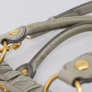 Miu Miu Hand Bag Leather 2way Gray Gold Auth 167739M-8