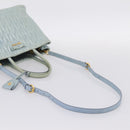 Miu Miu Matelasse Hand Bag Leather 2way Light Blue Gold Auth 167740A-9