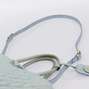 Miu Miu Matelasse Hand Bag Leather 2way Light Blue Gold Auth 167740A-15