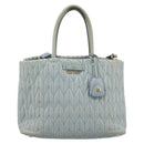 Miu Miu Matelasse Hand Bag Leather 2way Light Blue Gold Auth 167740A-13