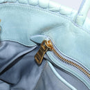 Miu Miu Matelasse Hand Bag Leather 2way Light Blue Gold Auth 167740A-25