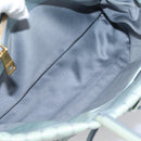 Miu Miu Matelasse Hand Bag Leather 2way Light Blue Gold Auth 167740A-29