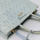Miu Miu Matelasse Hand Bag Leather 2way Light Blue Gold Auth 167740A-6