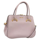 Miu Miu Hand Bag Leather 2way Pink Gold Tone Auth 167741M-1
