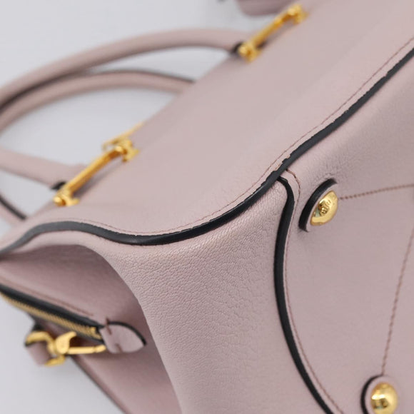 Miu Miu Hand Bag Leather 2way Pink Gold Tone Auth 167741M