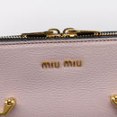 Miu Miu Hand Bag Leather 2way Pink Gold Tone Auth 167741M-20