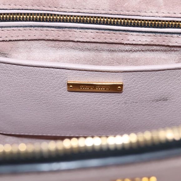 Miu Miu Hand Bag Leather 2way Pink Gold Tone Auth 167741M