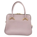 Miu Miu Hand Bag Leather 2way Pink Gold Tone Auth 167741M-2