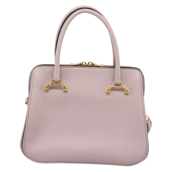 Miu Miu Hand Bag Leather 2way Pink Gold Tone Auth 167741M