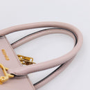 Miu Miu Hand Bag Leather 2way Pink Gold Tone Auth 167741M-14