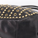 Miu Miu Shoulder Bag Leather Black Gold Tone Auth 167742M-15