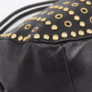 Miu Miu Shoulder Bag Leather Black Gold Tone Auth 167742M-16