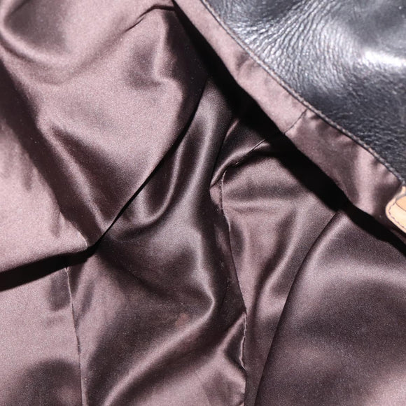 Miu Miu Shoulder Bag Leather Black Gold Tone Auth 167742M