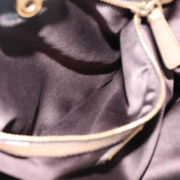 Miu Miu Shoulder Bag Leather Black Gold Tone Auth 167742M