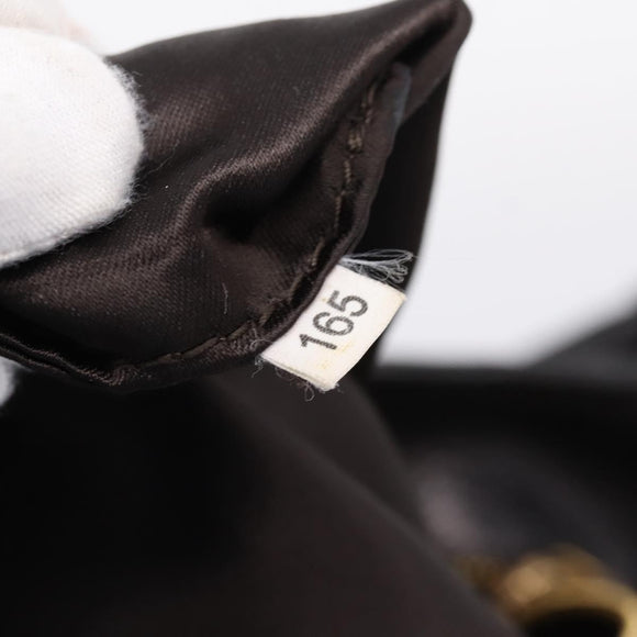 Miu Miu Shoulder Bag Leather Black Gold Tone Auth 167742M