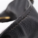 Miu Miu Shoulder Bag Leather Black Gold Tone Auth 167742M-9