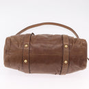 Miu Miu Hand Bag Leather 2way Brown Gold Auth 167743M-5