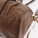 Miu Miu Hand Bag Leather 2way Brown Gold Auth 167743M-17