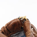 Miu Miu Hand Bag Leather 2way Brown Gold Auth 167743M-23