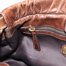 Miu Miu Hand Bag Leather 2way Brown Gold Auth 167743M-28