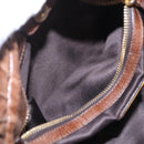 Miu Miu Hand Bag Leather 2way Brown Gold Auth 167743M-29
