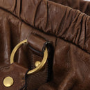 Miu Miu Hand Bag Leather 2way Brown Gold Auth 167743M-30