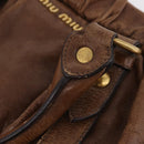 Miu Miu Hand Bag Leather 2way Brown Gold Auth 167743M-8