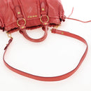 Miu Miu Hand Bag Leather 2way Orange Gold Auth 167744M-9