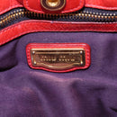 Miu Miu Hand Bag Leather 2way Orange Gold Auth 167744M-25