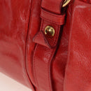 Miu Miu Hand Bag Leather 2way Orange Gold Auth 167744M-3