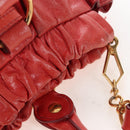 Miu Miu Hand Bag Leather 2way Orange Gold Auth 167744M-14
