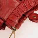 Miu Miu Hand Bag Leather 2way Orange Gold Auth 167744M-15
