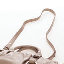 Miu Miu Hand Bag Leather 2way Beige Silver Auth 167745M-16