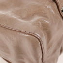 Miu Miu Hand Bag Leather 2way Beige Silver Auth 167745M-9
