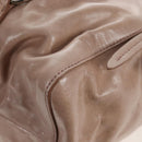 Miu Miu Hand Bag Leather 2way Beige Silver Auth 167745M-19