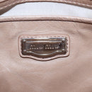 Miu Miu Hand Bag Leather 2way Beige Silver Auth 167745M-21