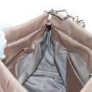 Miu Miu Hand Bag Leather 2way Beige Silver Auth 167745M-23