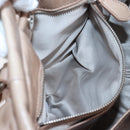 Miu Miu Hand Bag Leather 2way Beige Silver Auth 167745M-26