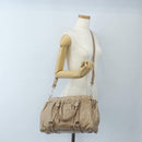 Miu Miu Hand Bag Leather 2way Beige Silver Auth 167745M-27