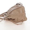 Miu Miu Hand Bag Leather 2way Beige Silver Auth 167745M-3