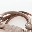 Miu Miu Hand Bag Leather 2way Beige Silver Auth 167745M-14