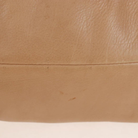 Miu Miu Hand Bag Leather 2way Beige Gold Auth 167746M